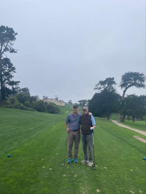 Golfing.